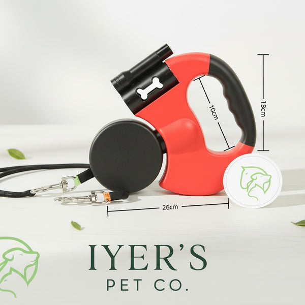 Iyer's Pet Co - Dual Retractable Dog Leash