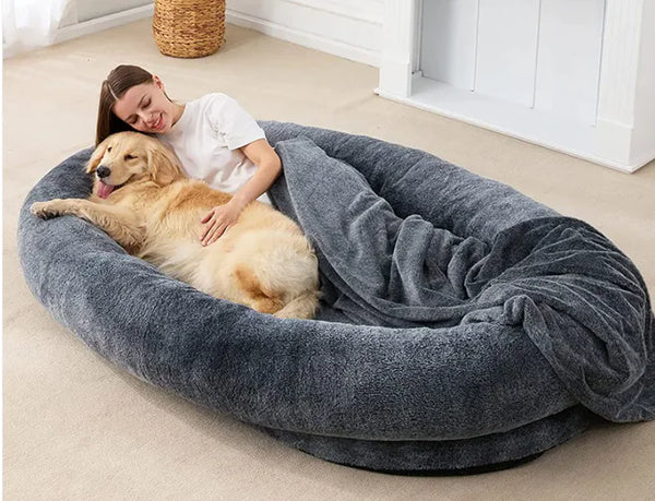 Iyer's Pet Co - Large Human Short Plush Dog Bed