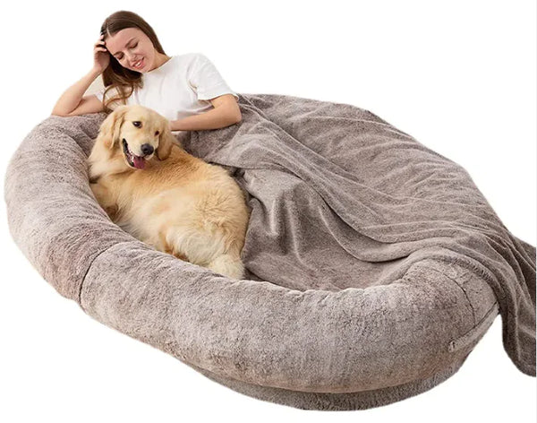 Iyer's Pet Co - Large Human Short Plush Dog Bed